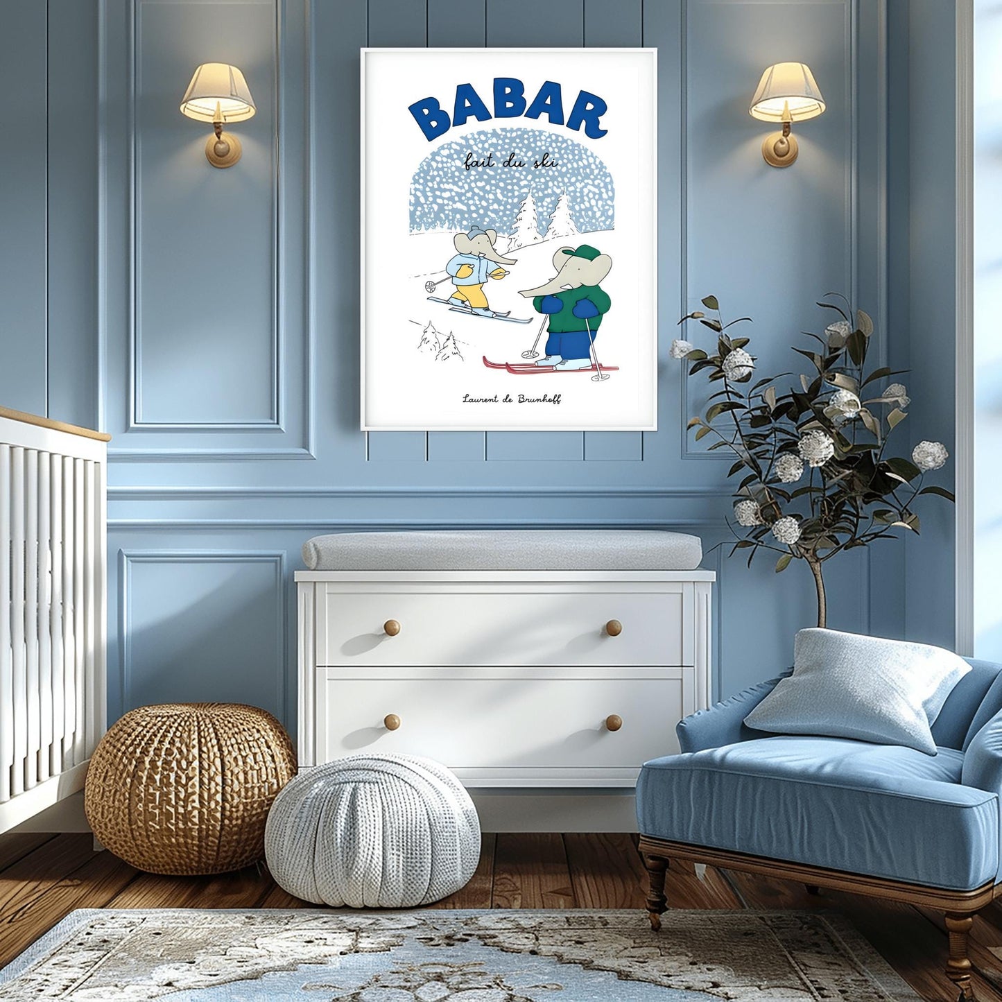 Babar The Elephant Print: Retro Nursery Decor, Kids Room Art