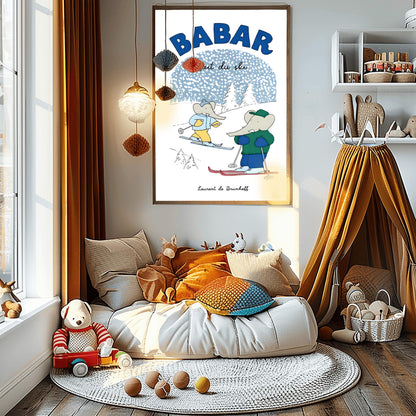 Babar The Elephant Print: Retro Nursery Decor, Kids Room Art