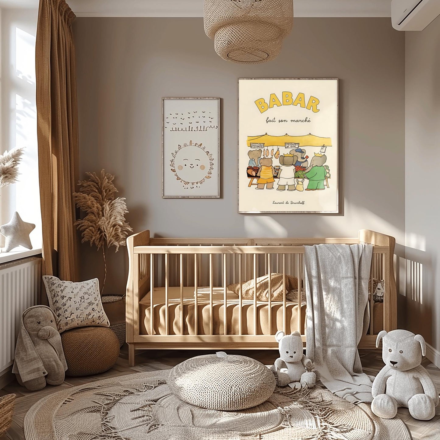 Babar the Elephant Print: Retro Nursery Decor, Kids Room Art