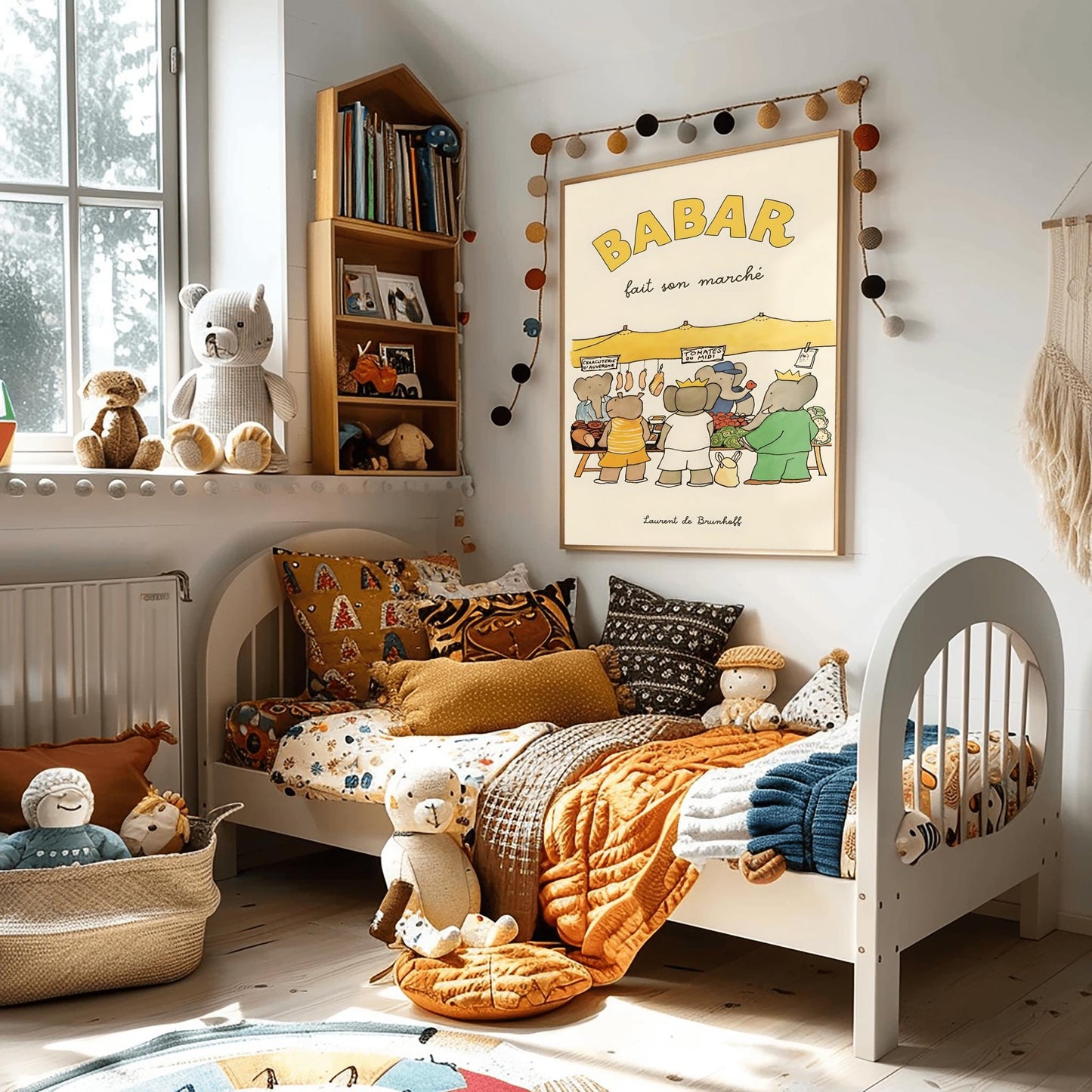 Babar the Elephant Print: Retro Nursery Decor, Kids Room Art