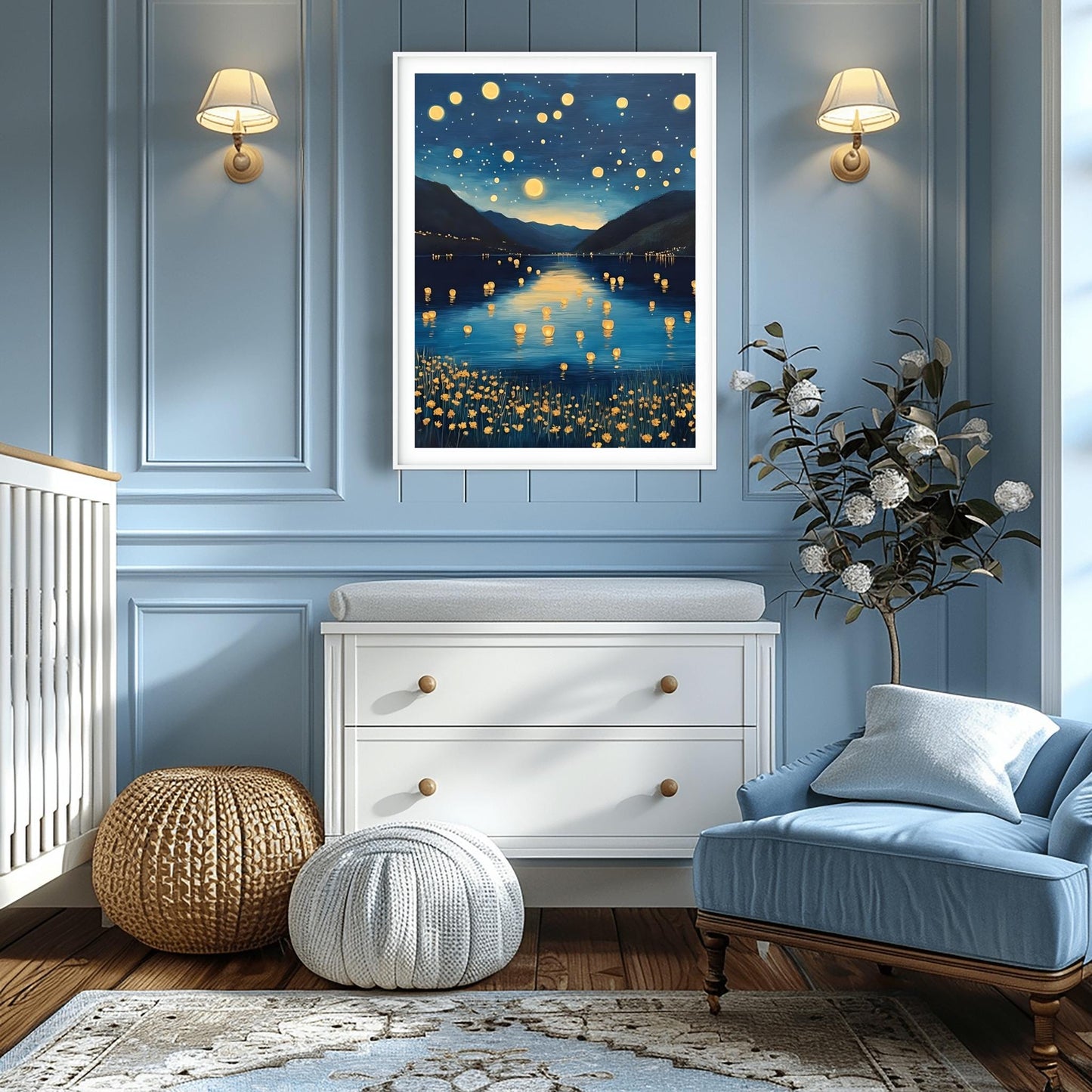 Gustav Klimt Moon Night Print: Starry Tree Art, Exhibition Poster