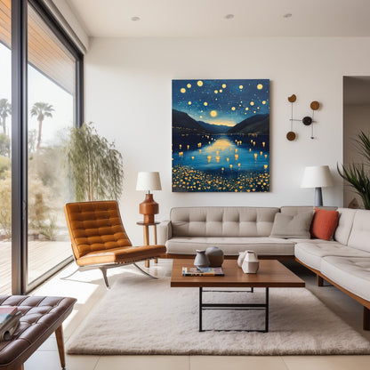 Gustav Klimt Moon Night Print: Starry Tree Art, Exhibition Poster