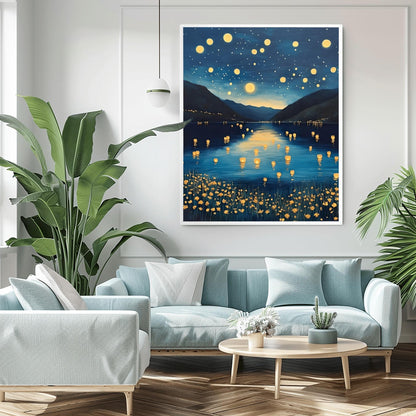 Gustav Klimt Moon Night Print: Starry Tree Art, Exhibition Poster