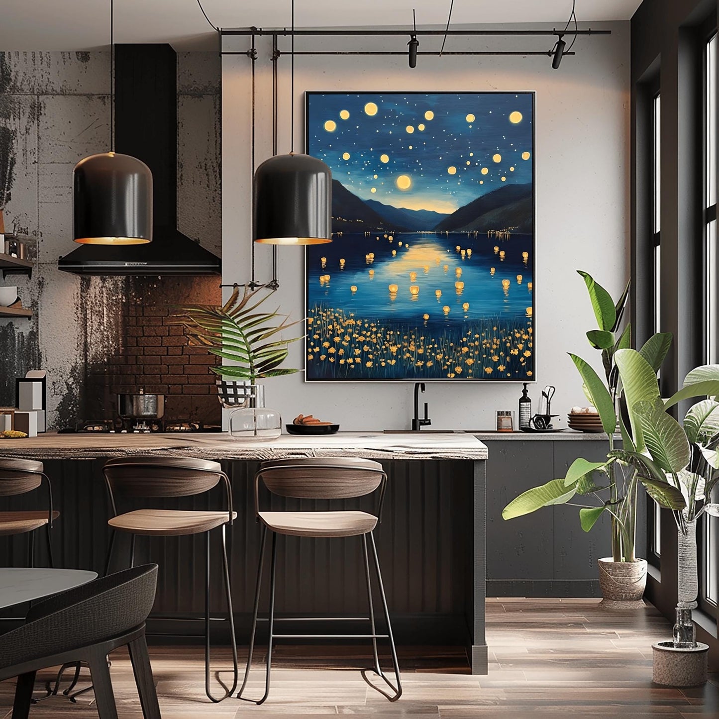 Gustav Klimt Moon Night Print: Starry Tree Art, Exhibition Poster