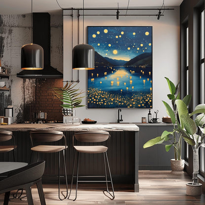 Gustav Klimt Moon Night Print: Starry Tree Art, Exhibition Poster