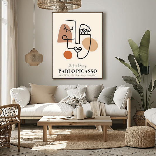 Picasso One-Line Drawing Print: Abstract Cubist Gallery Wall Art