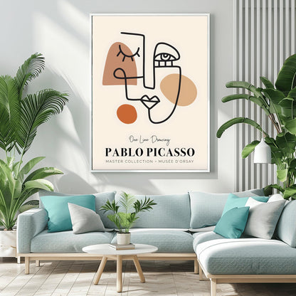 Picasso One-Line Drawing Print: Abstract Cubist Gallery Wall Art
