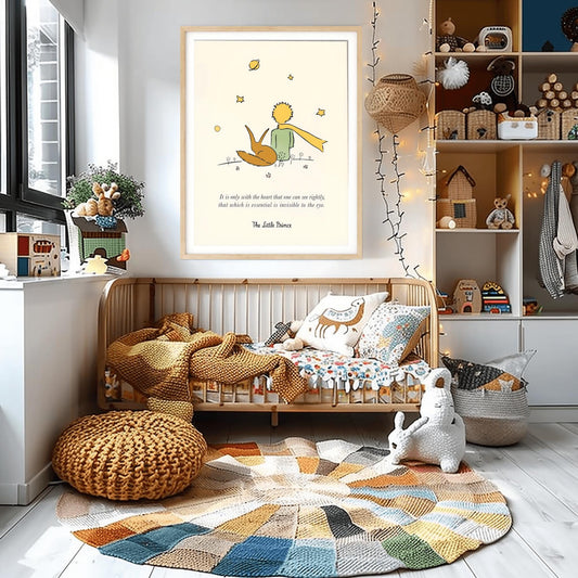 The Little Prince Print: Fox Illustration, Classic Nursery Quote