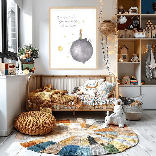 The Little Prince Quote Print: Watercolor Nursery Wall Art