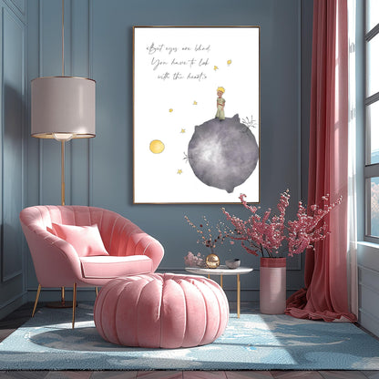 The Little Prince Quote Print: Watercolor Nursery Wall Art