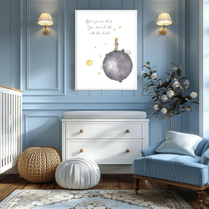 The Little Prince Quote Print: Watercolor Nursery Wall Art