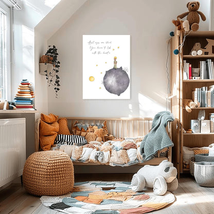 The Little Prince Quote Print: Watercolor Nursery Wall Art