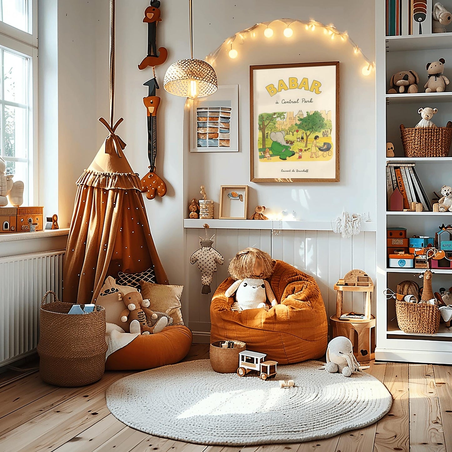 Babar the Elephant Print: Retro Nursery Decor, Kids Room Art