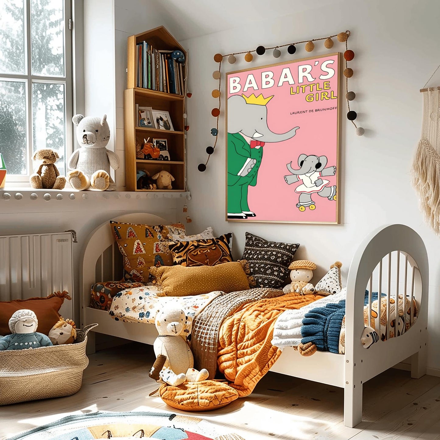 Babar the Elephant Print: Retro Nursery Decor, Kids Room Art