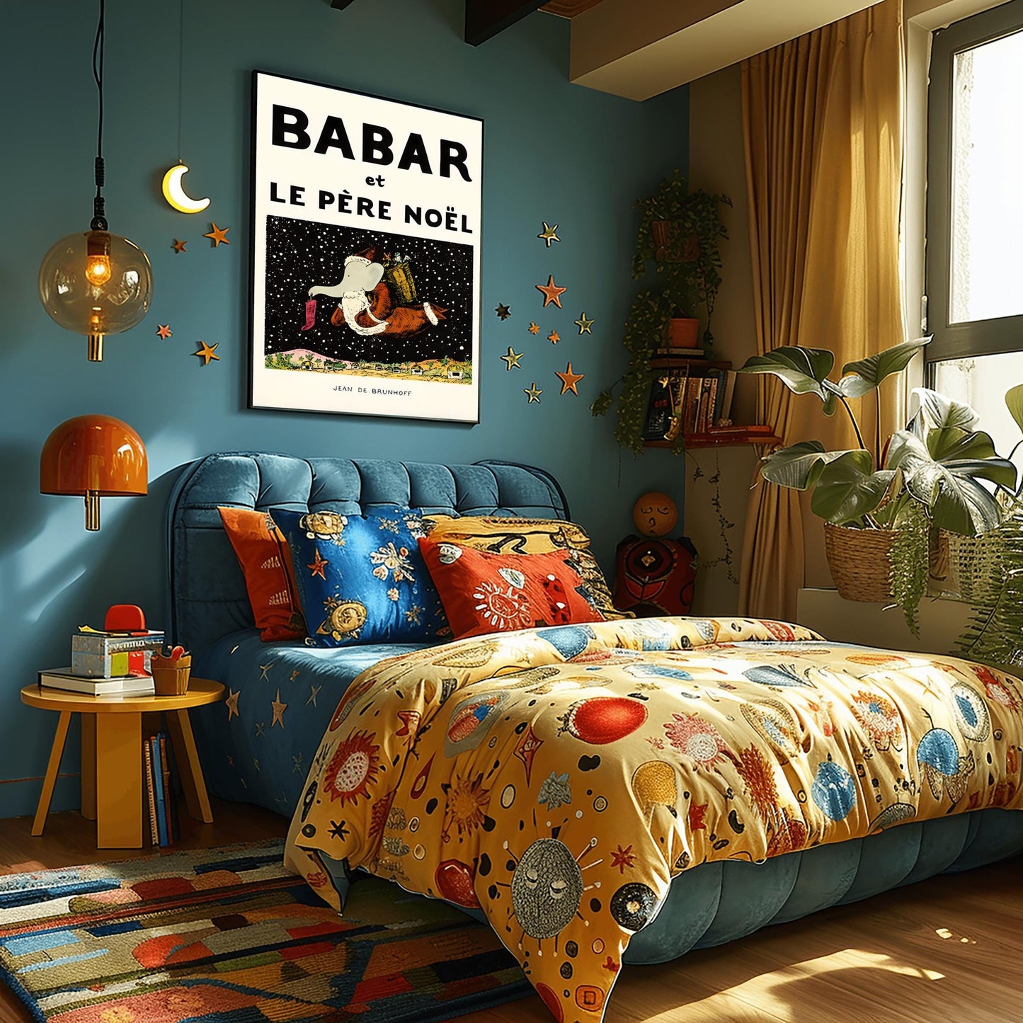 Babar the Elephant Print: Retro Nursery Decor, Kids Room Art