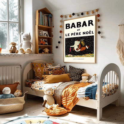 Babar the Elephant Print: Retro Nursery Decor, Kids Room Art