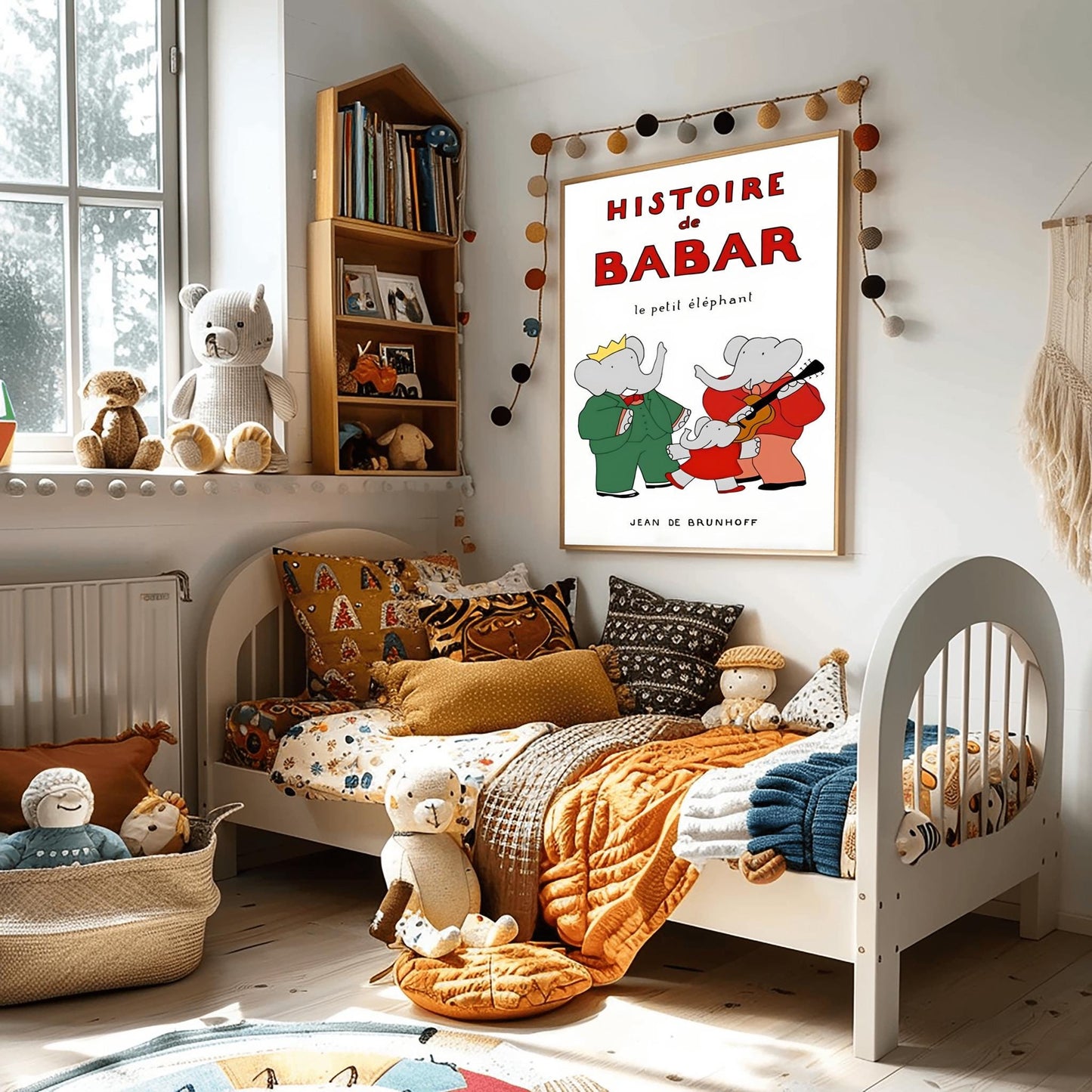 Babar the Elephant Print: Retro Nursery Decor, Kids Room Art