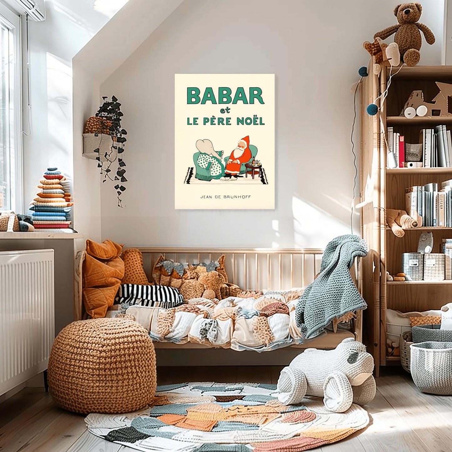 Babar the Elephant Print: Retro Nursery Decor, Kids Room Art