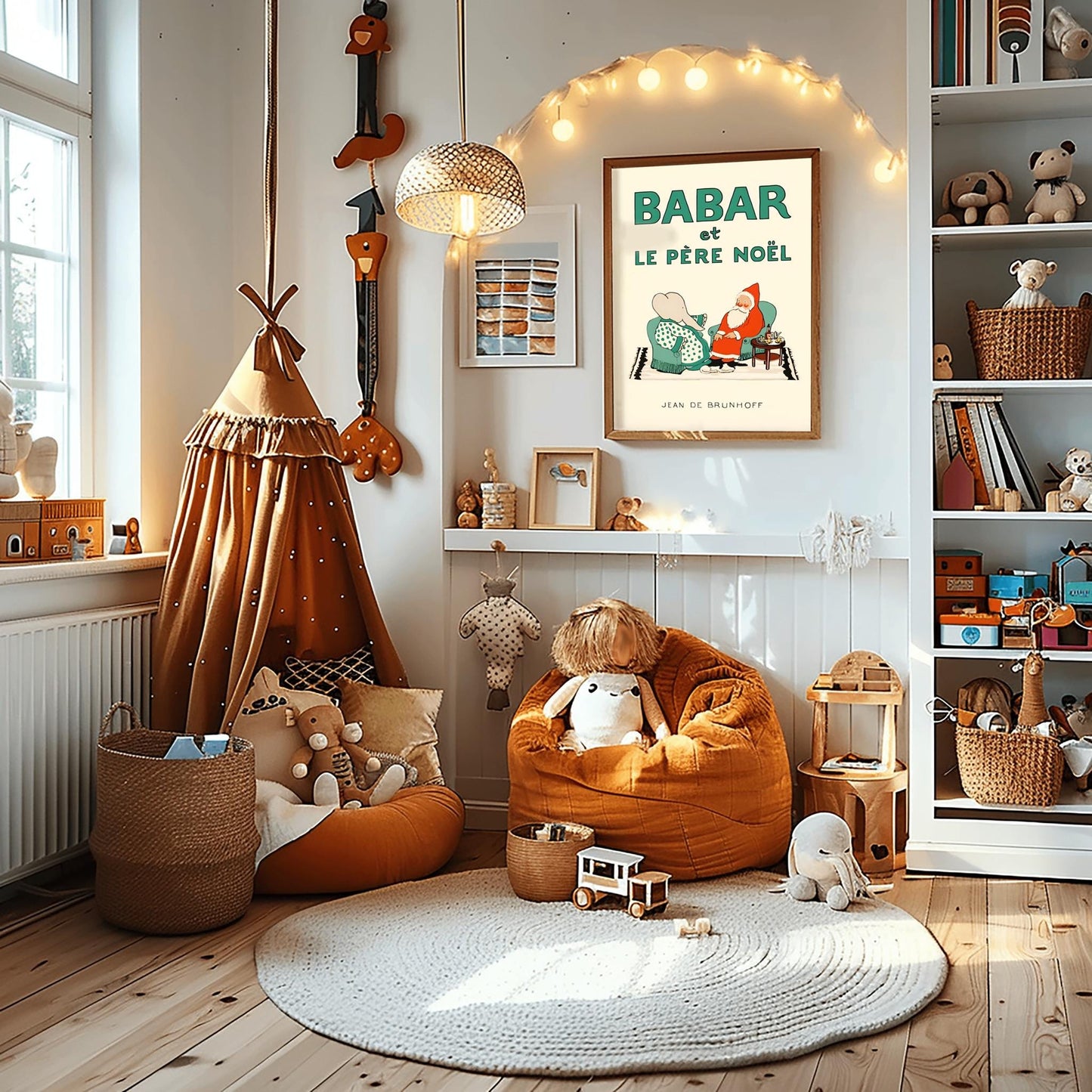 Babar the Elephant Print: Retro Nursery Decor, Kids Room Art