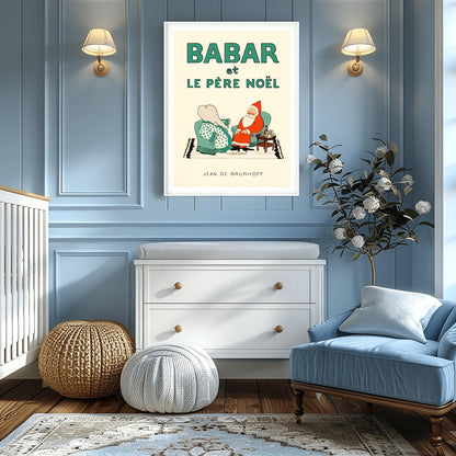 Babar the Elephant Print: Retro Nursery Decor, Kids Room Art