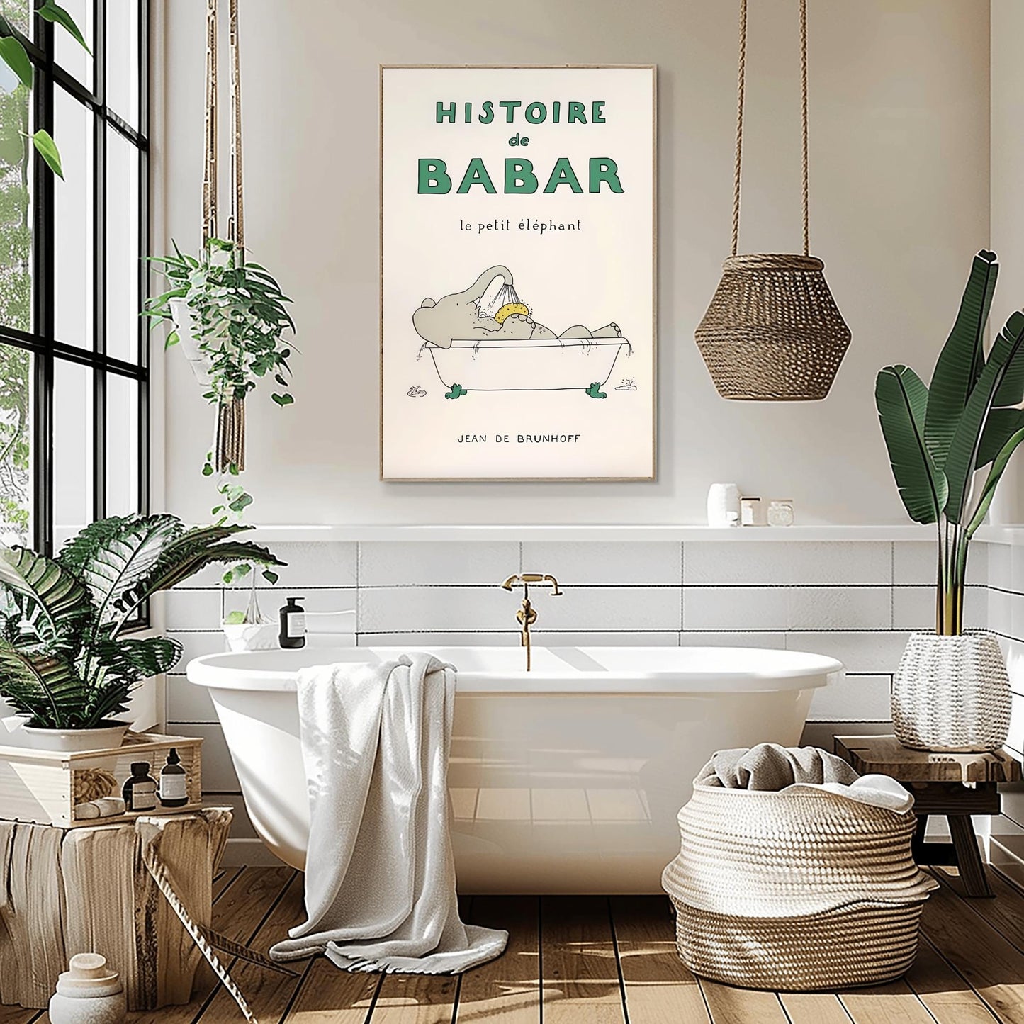 Babar the Elephant Print: Retro Nursery Decor, Kids Room Art