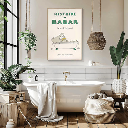 Babar the Elephant Print: Retro Nursery Decor, Kids Room Art