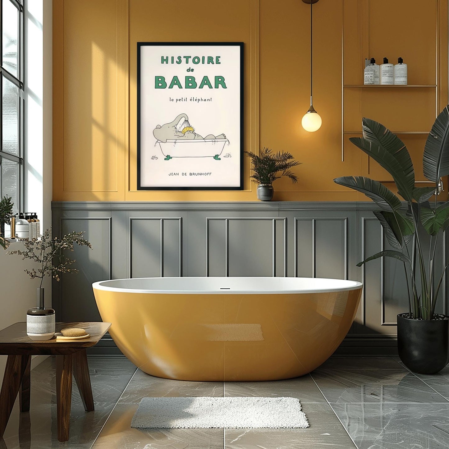 Babar the Elephant Print: Retro Nursery Decor, Kids Room Art