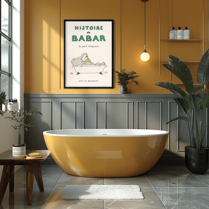 Babar the Elephant Print: Retro Nursery Decor, Kids Room Art