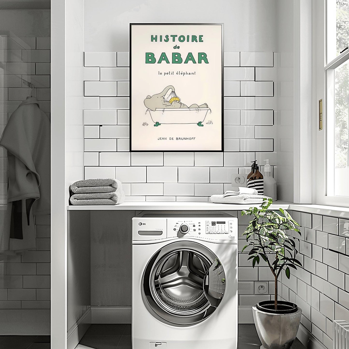 Babar the Elephant Print: Retro Nursery Decor, Kids Room Art