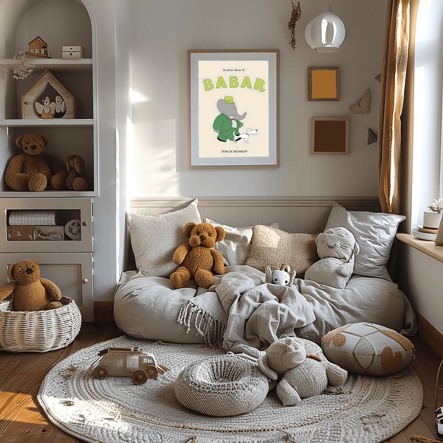 Babar the Elephant Print: Retro Nursery Decor, Kids Room Art