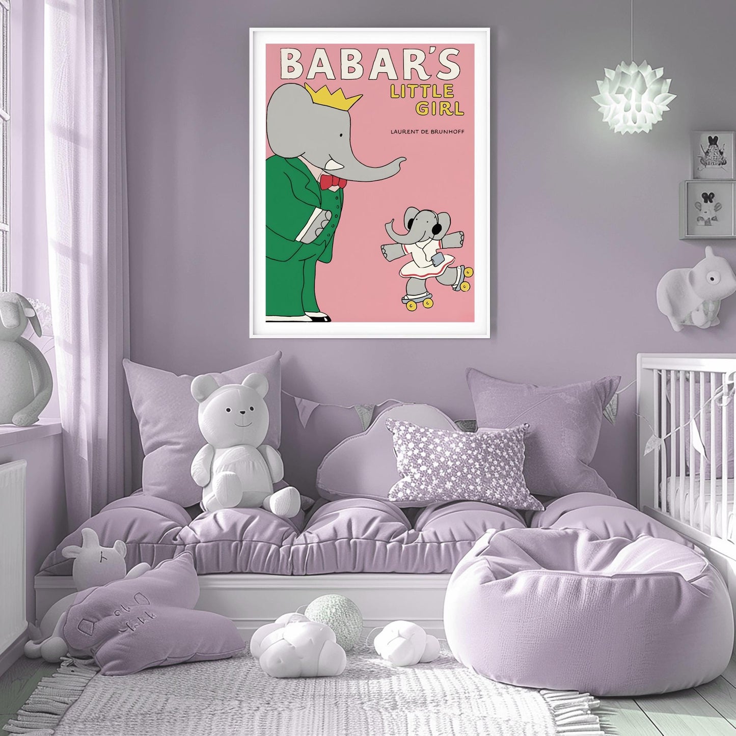 Babar the Elephant Print: Retro Nursery Decor, Playroom Wall Art
