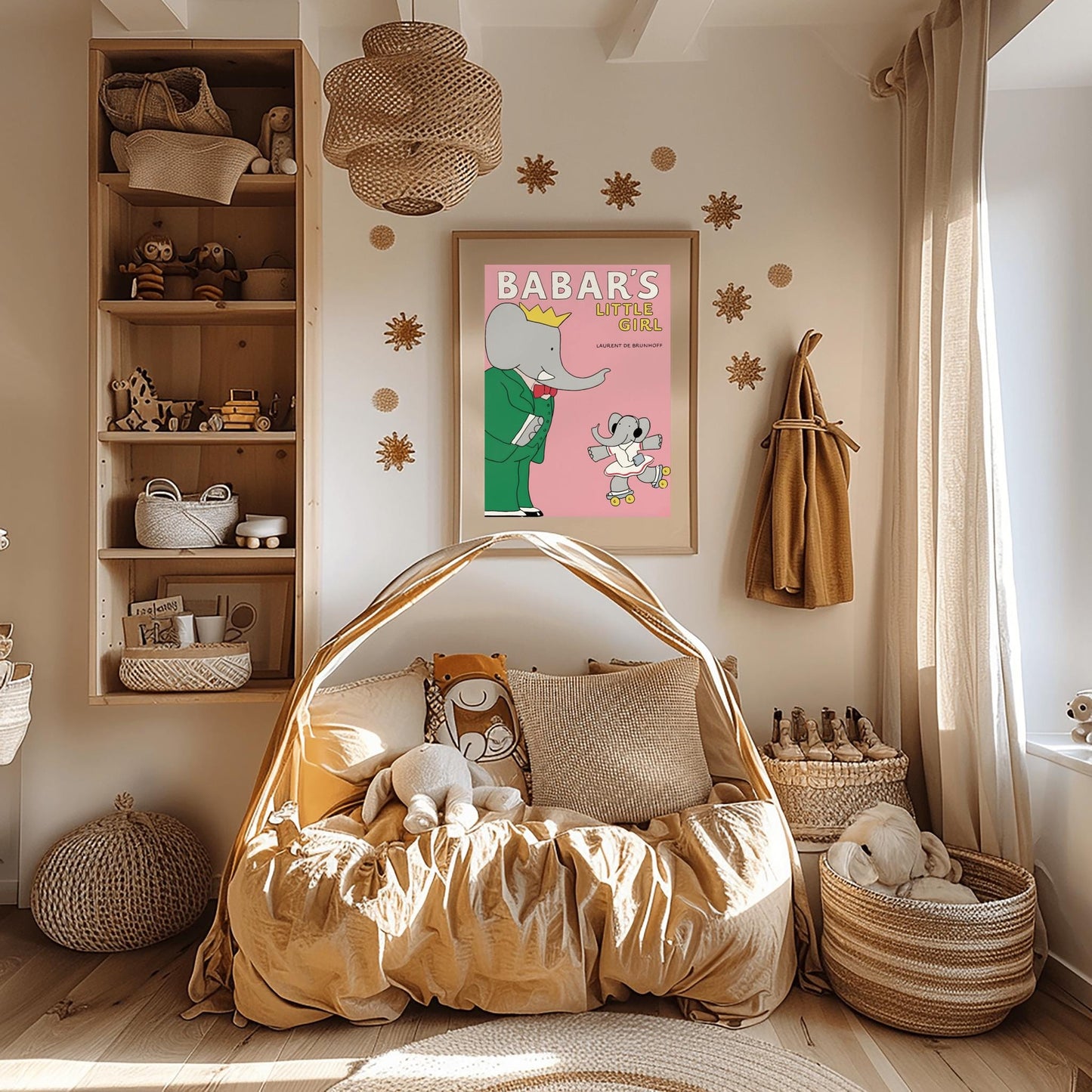 Babar the Elephant Print: Retro Nursery Decor, Playroom Wall Art