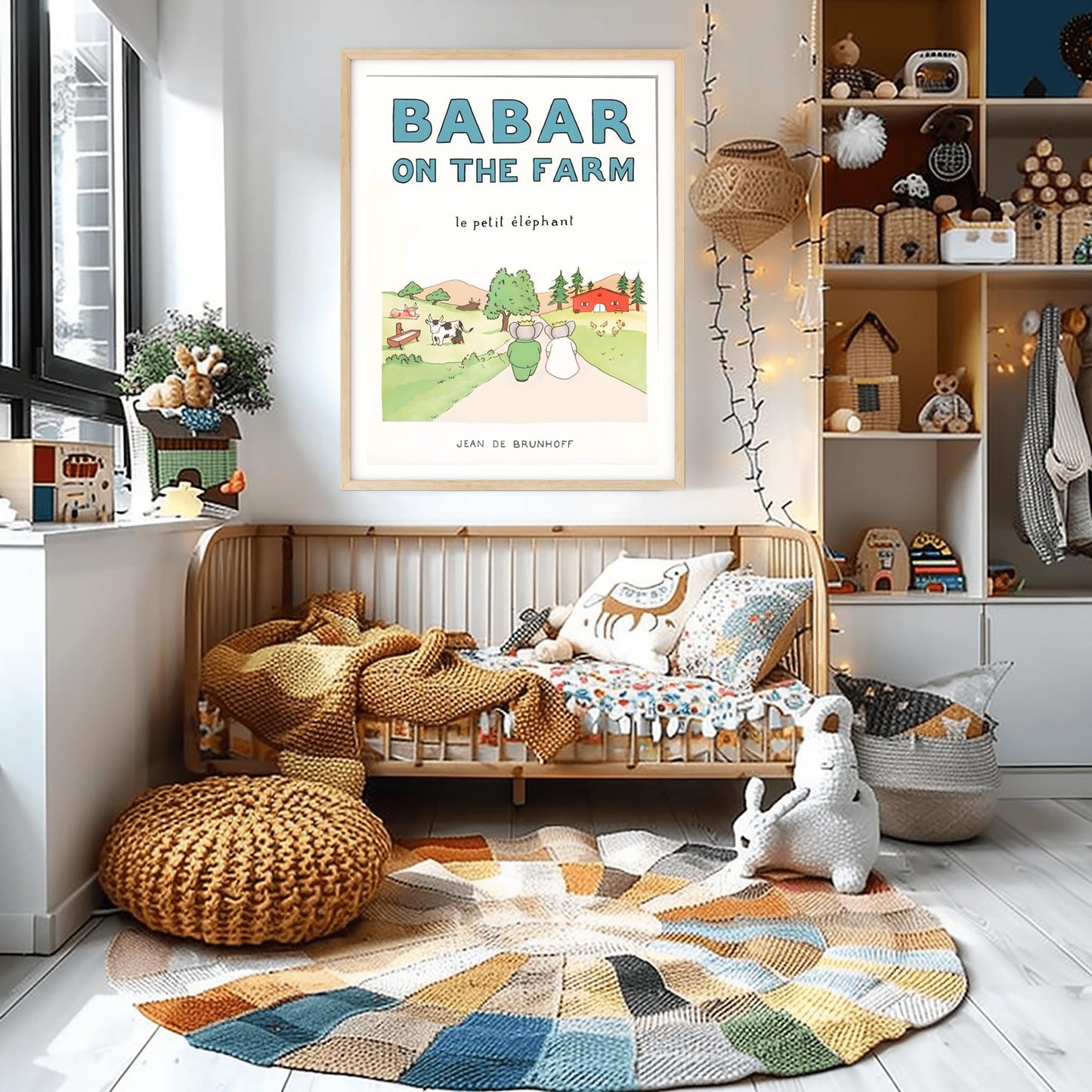 Babar the Elephant Print: Retro Nursery Decor, Kids Room Art