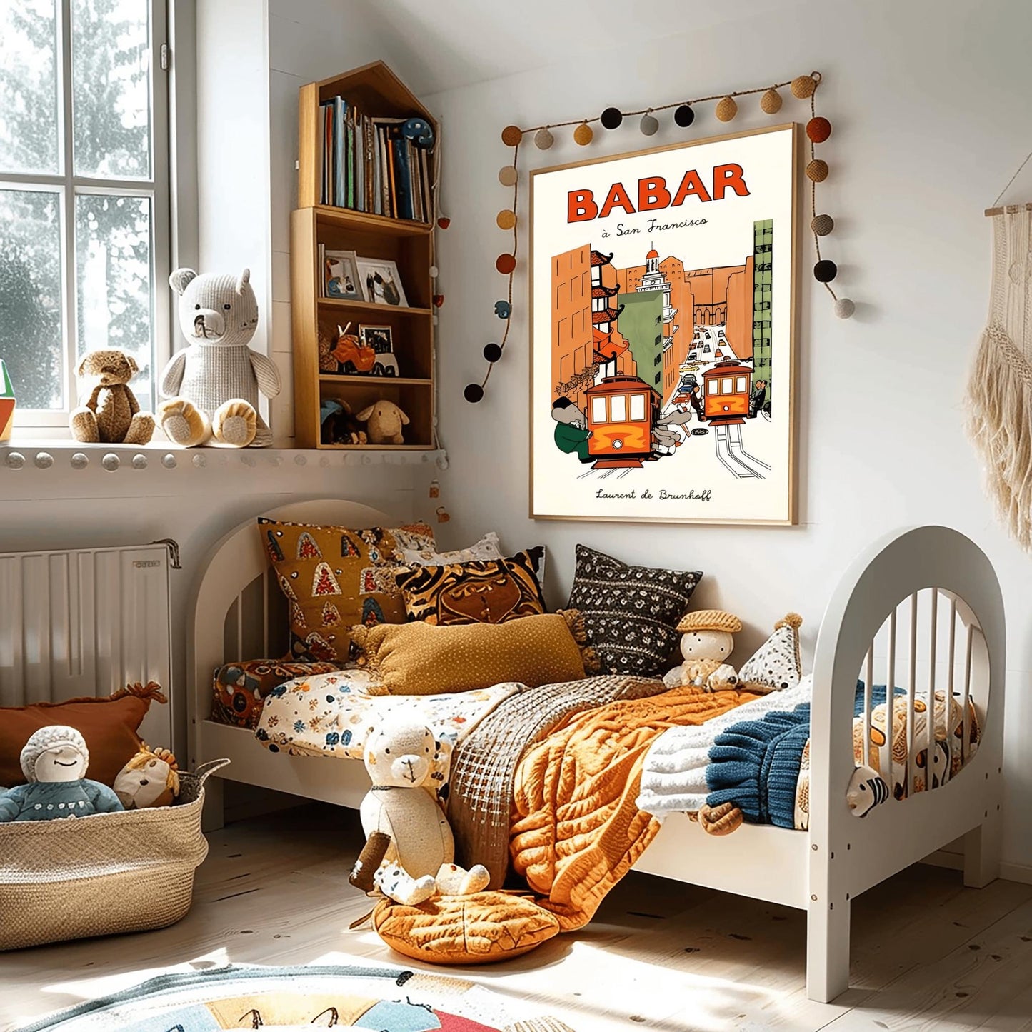 Babar the Elephant Print: Retro Nursery Decor, Kids Room Art