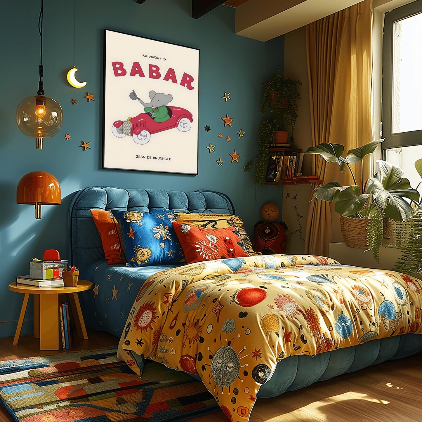 Babar the Elephant Print: Retro Nursery Wall Art, Kids Room Decor