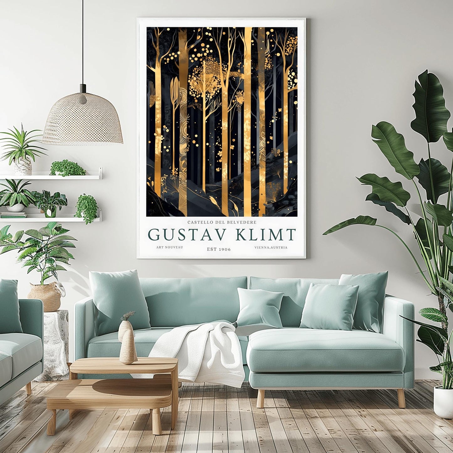 Gustav Klimt Flower Garden Print: Art Nouveau Botanical Art