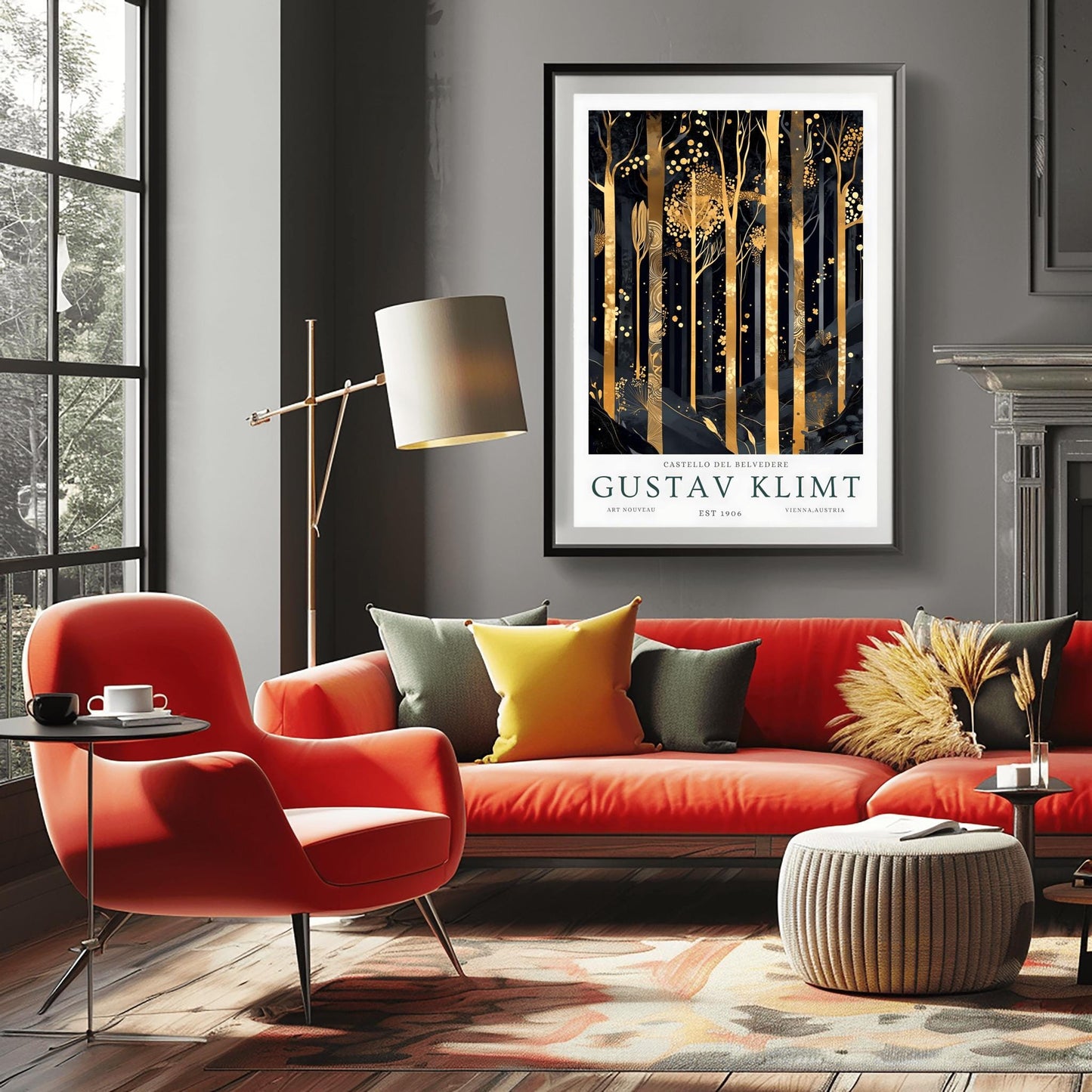 Gustav Klimt Flower Garden Print: Art Nouveau Botanical Art