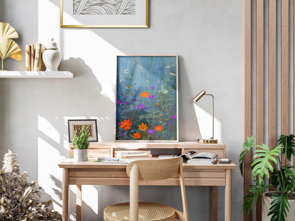 Wildflower Wall Art Print: Vintage Botanical Digital Download
