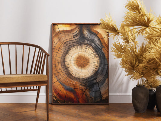 Abstract Tree Rings Art Print: Modern Farmhouse Decor (Digital Download)