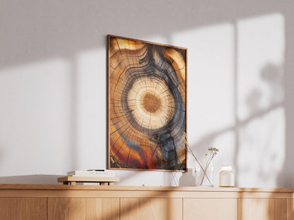 Abstract Tree Rings Art Print: Modern Farmhouse Decor (Digital Download)