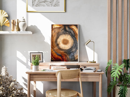 Abstract Tree Rings Art Print: Modern Farmhouse Decor (Digital Download)