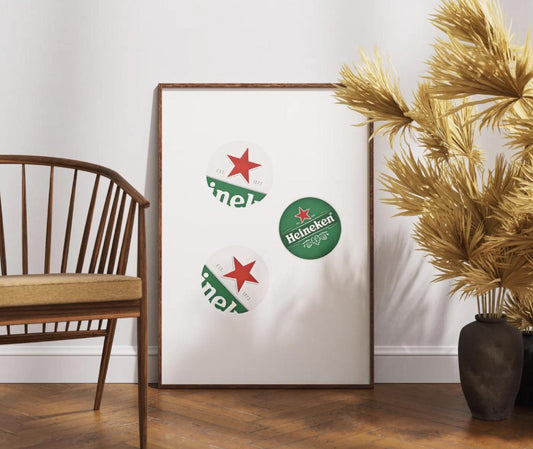 Heineken Bottle Caps Print: Man Cave Bar Decor (Digital Download)
