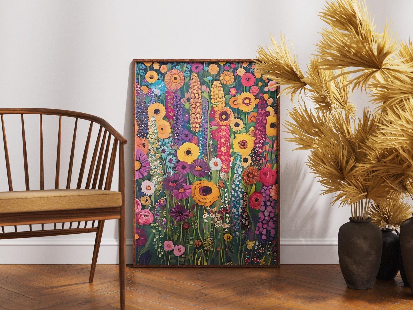 Gustav Klimt Flower Garden Print: Art Nouveau Botanical Wall Decor (Digital Download