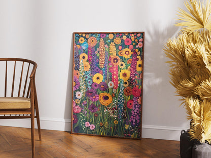 Gustav Klimt Flower Garden Print: Art Nouveau Botanical Wall Decor (Digital Download