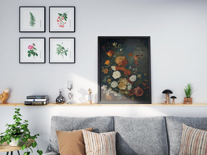 Vintage Fall Floral Print: Moody Autumn Botanical Art (Digital Download))