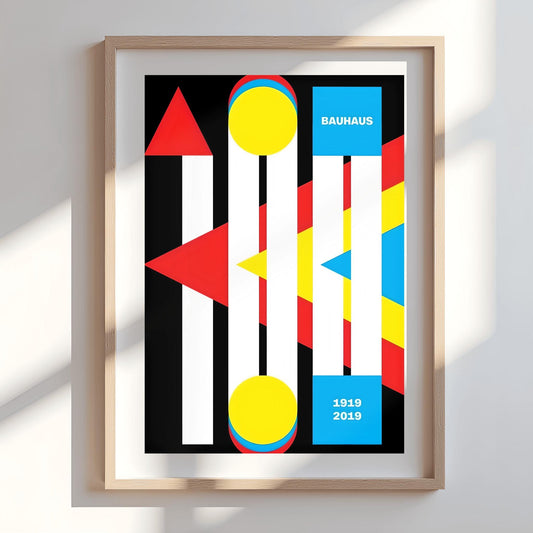Bauhaus Centenary 1919-2019 Poster, Minimalist Art Print, Modern Art Wall Decor