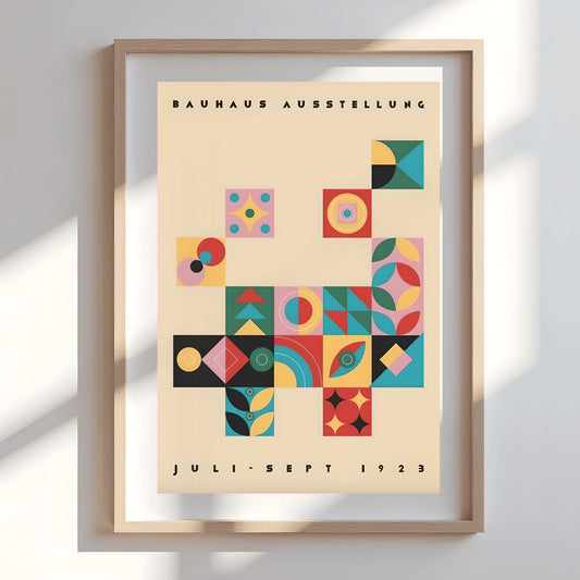 Bauhaus Ausstellung 1923 Poster, Modernist Art Print, Geometric Wall Decor