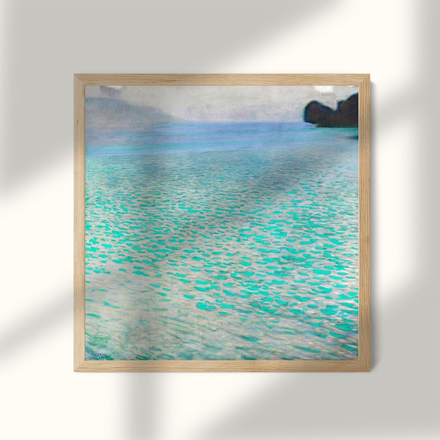 Gustav Klimt 'Attersee' Poster, Turquoise Water Landscape Print, Fine Art Reproduction