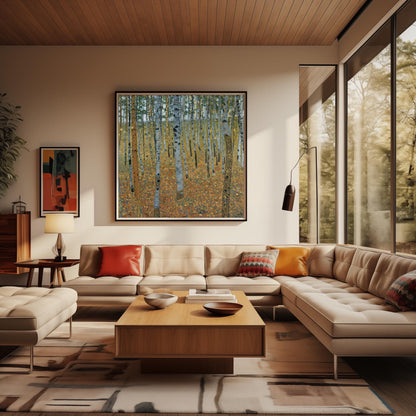Gustav Klimt 'The Birch Forest' Print, Autumn Landscape Wall Art, Fine Art Reproduction