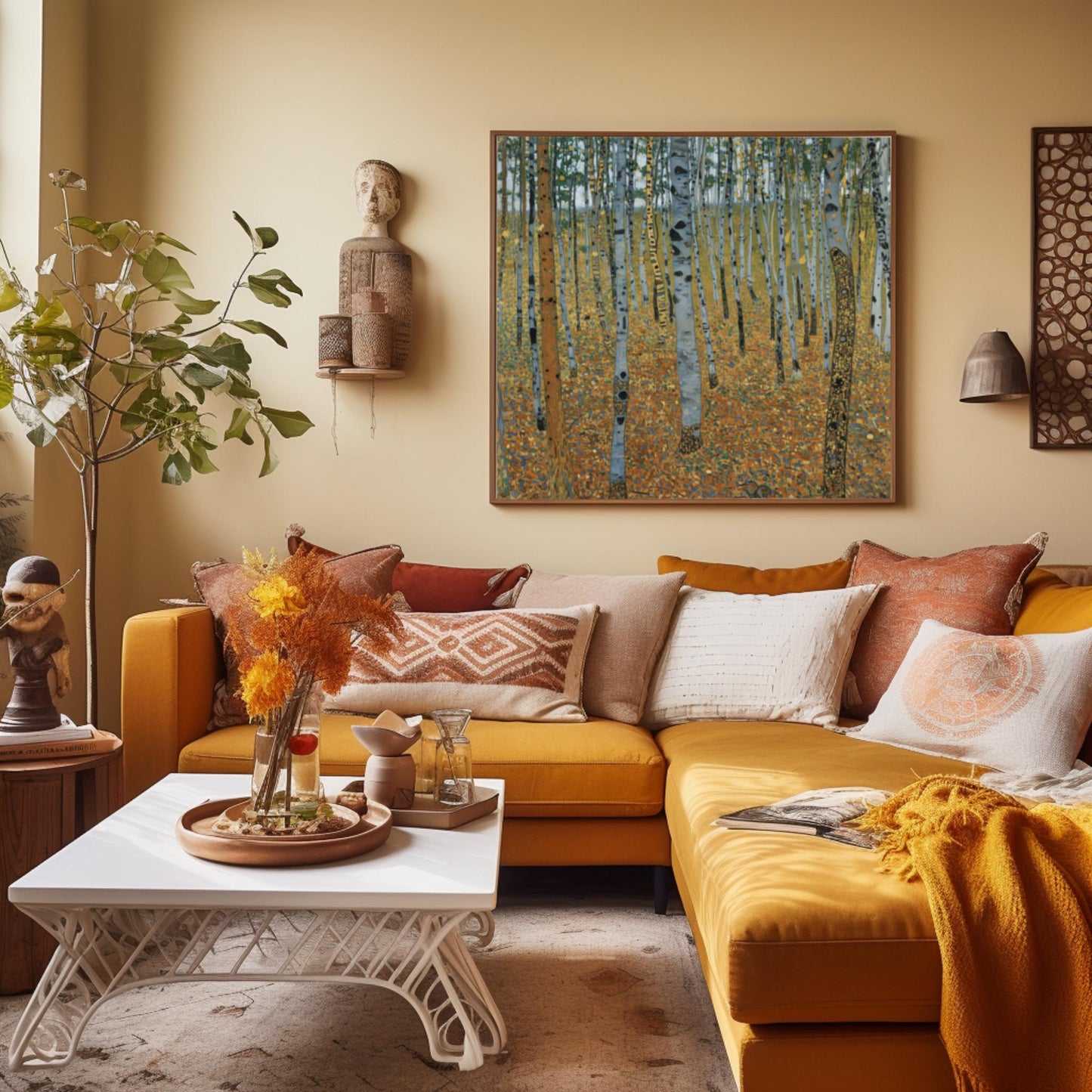 Gustav Klimt 'The Birch Forest' Print, Autumn Landscape Wall Art, Fine Art Reproduction